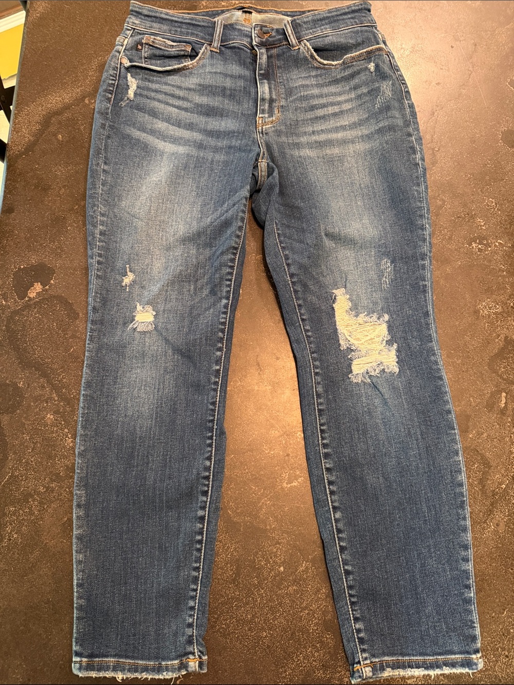 Judy Blue Distressed Blue Skinny Jeans - Women's Stretch Denim